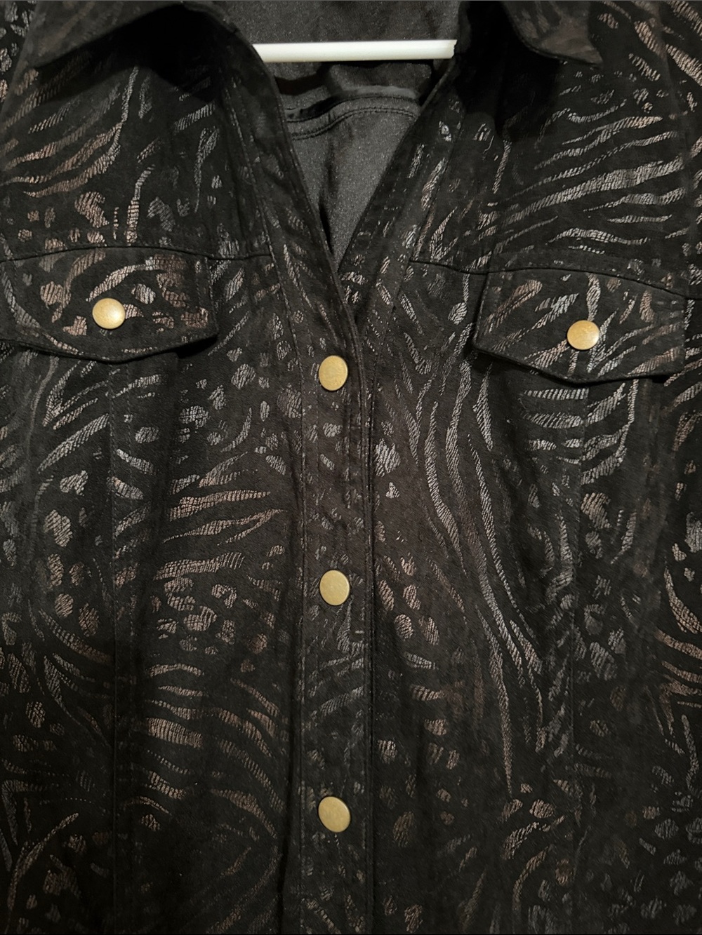 JM Collection Black Patterned Jacket - Picture 3 of 4